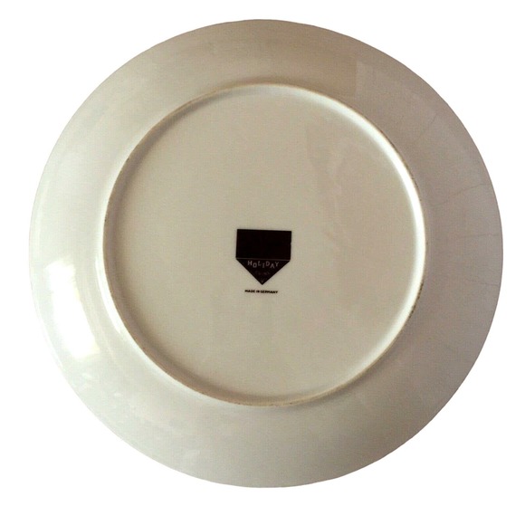 Vintage HOLIDAY CHINA Germany Plate 10" Hand Painted Flowers Signed by Artist - Picture 5 of 8